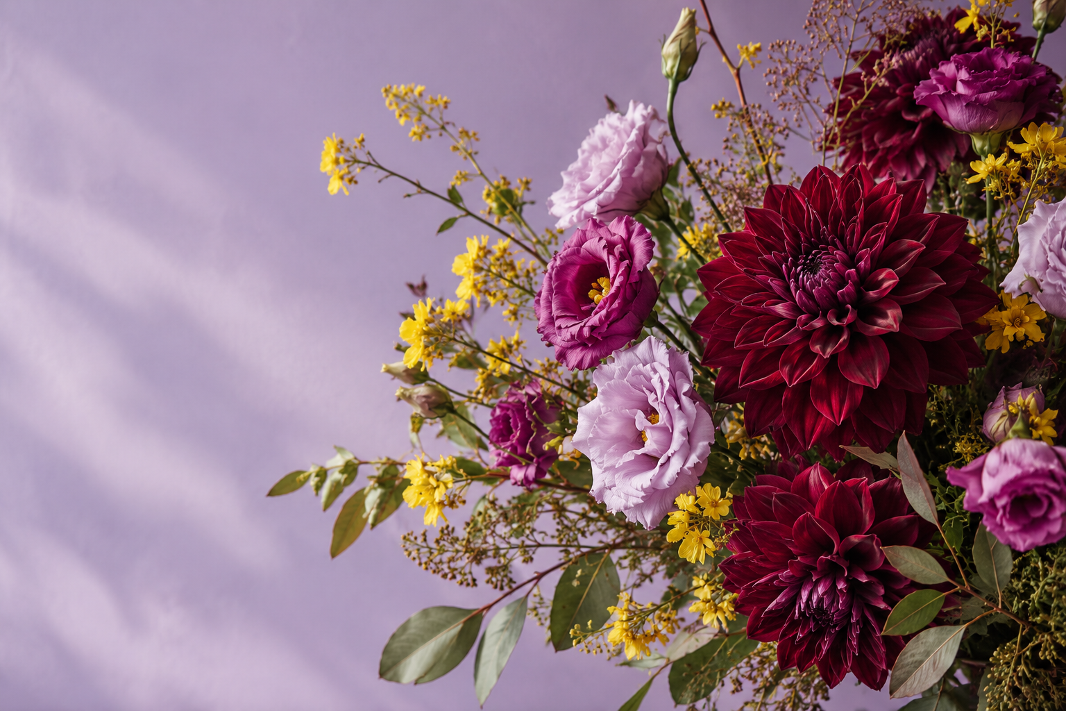 Composição conceitual de flores para ilustrar uma categoria demonstrativa