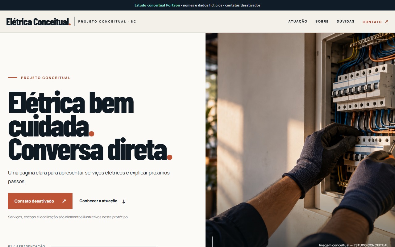 Protótipo conceitual de serviços elétricos